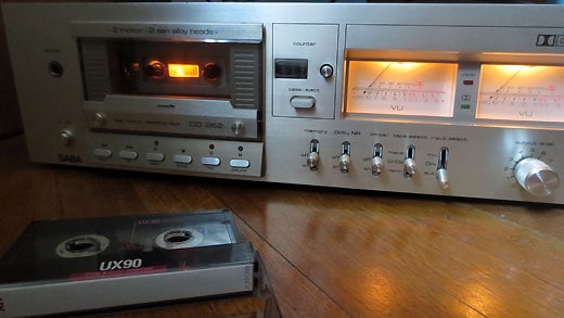 Cassette deck used for sampling.